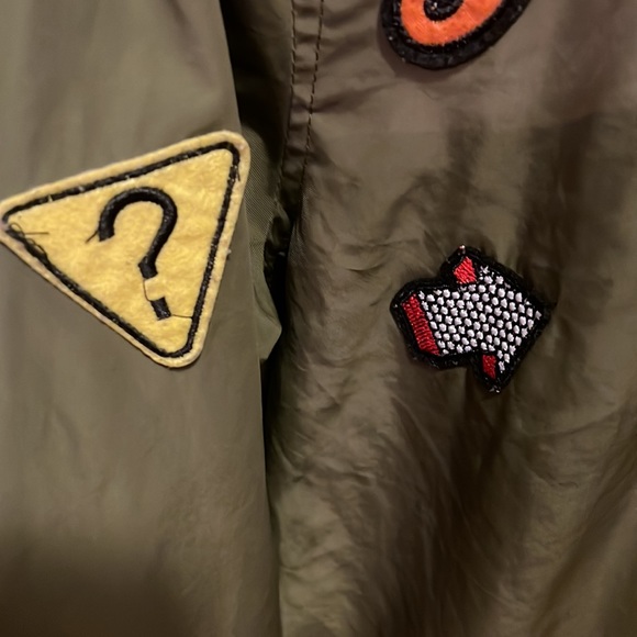 Women’s Streetwear Zipper Long Aviator Coat Windproof Jacket Funky Retro Patches - Picture 11 of 13